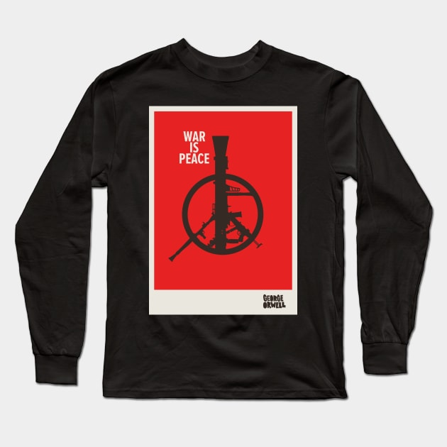 media manipulation, perversion of language, pacifism, freedom and warfare, peace sign Long Sleeve T-Shirt by Boogosh